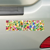 Kutkleurige bloemen bumpersticker (Op auto)