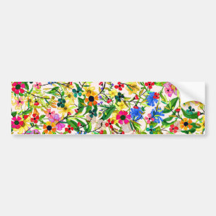 Kutkleurige bloemen bumpersticker