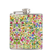 Kutkleurige bloemen heupfles (Voorkant)