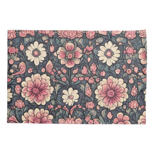 Kutkleurige bloemen kussensloop (Achterkant)