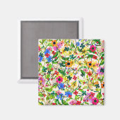 Kutkleurige bloemen magneet (Voorkant / Achterkant)