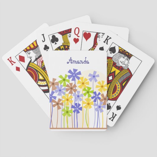 Kutkleurige bloemtuin pokerkaarten (Achterkant)