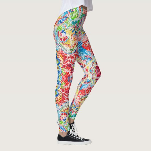 Kutkleurige  florale leggings (Rechts)