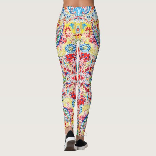 Kutkleurige florale leggings (Achterkant)