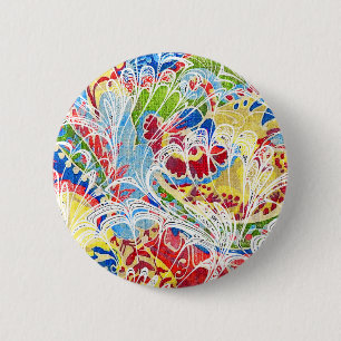 Kutkleurige  florale samsung galaxy wallet ronde button 5,7 cm
