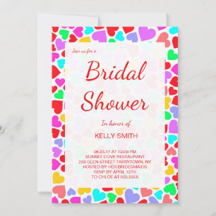 Kutkleurige hartenpatronen vrijgezellenfeest kaart