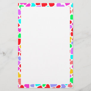 Kutkleurige hartspatronen briefpapier