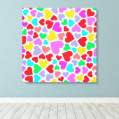 Kutkleurige hartspatronen canvas afdruk (Insitu (Houten vloer))