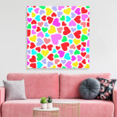 Kutkleurige hartspatronen canvas afdruk (Insitu (Woonkamer))