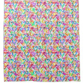 Kutkleurige hartspatronen douchegordijn (Voorkant)