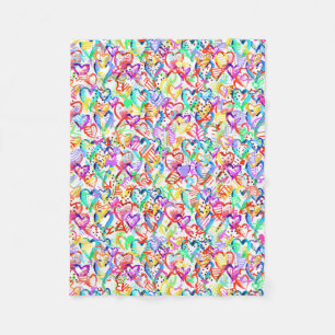 Kutkleurige hartspatronen fleece deken