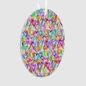 Kutkleurige hartspatronen ornament (voorkant)