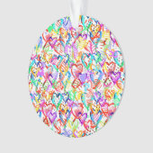 Kutkleurige hartspatronen ornament (voorkant)