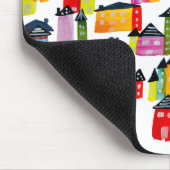 Kutkleurige huizen waterverf kunst muismat (Hoek)