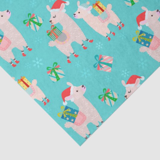 Kutkleurige kerstfeestdag Llama Kinder patroon Tissuepapier (Detail)