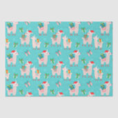 Kutkleurige kerstfeestdag Llama Kinder patroon Tissuepapier (Voorkant)