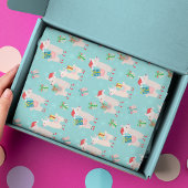 Kutkleurige kerstfeestdag Llama Kinder patroon Tissuepapier
