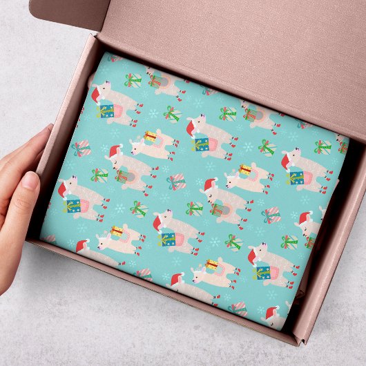 Kutkleurige kerstfeestdag Llama Kinder patroon Tissuepapier