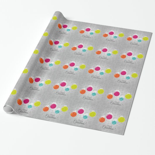 Kutkleurige kerstfeestversieringen cadeaupapier (Uitgerold)