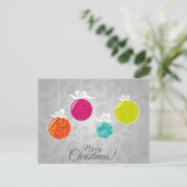 Kutkleurige kerstfeestversieringen feestdagenkaart (Staand voorkant)