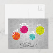 Kutkleurige kerstfeestversieringen feestdagenkaart (Voorkant / Achterkant)