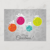 Kutkleurige kerstfeestversieringen feestdagenkaart (Voorkant)