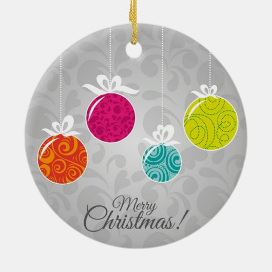 Kutkleurige kerstfeestversieringen keramisch ornament (Achterkant)