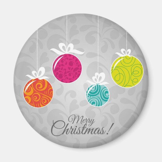 Kutkleurige kerstfeestversieringen magneet (Voorkant)