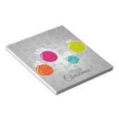 Kutkleurige kerstfeestversieringen notitieblok (Schuin)