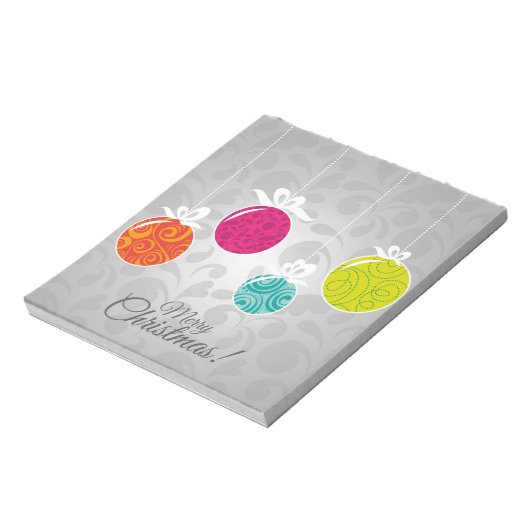 Kutkleurige kerstfeestversieringen notitieblok (Linkerzijde)