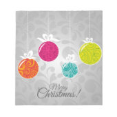 Kutkleurige kerstfeestversieringen notitieblok (Voorkant)