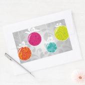 Kutkleurige kerstfeestversieringen rechthoekige sticker (Envelop)