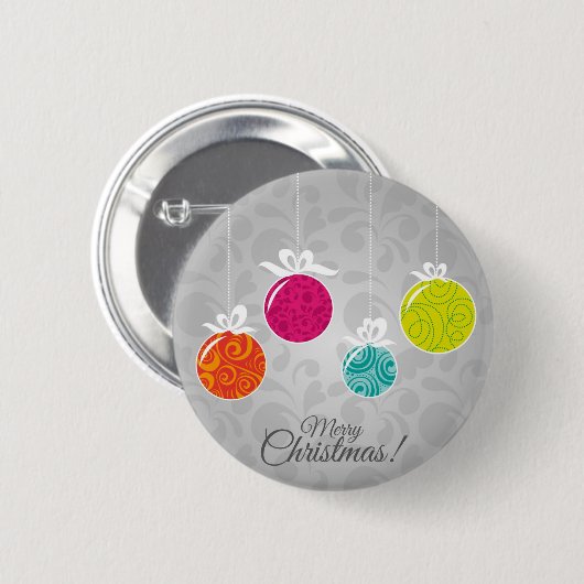 Kutkleurige kerstfeestversieringen ronde button 5,7 cm (Voorkant /achterkant)
