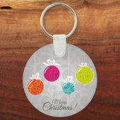 Kutkleurige kerstfeestversieringen sleutelhanger (Voorkant)