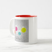 Kutkleurige kerstfeestversieringen tweekleurige koffiemok (Voorkant links)