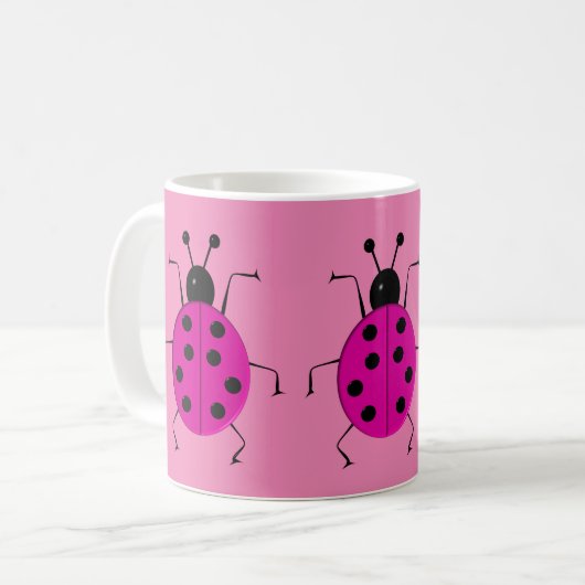 Kutkleurige ladybugs, gelukzak koffiemok (Voorkant links)