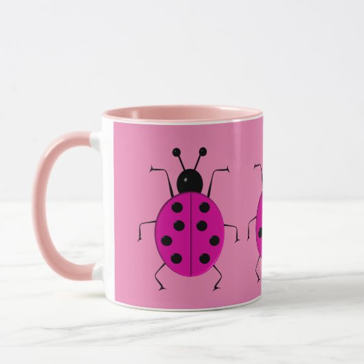 Kutkleurige ladybugs, gelukzak mok (Links)