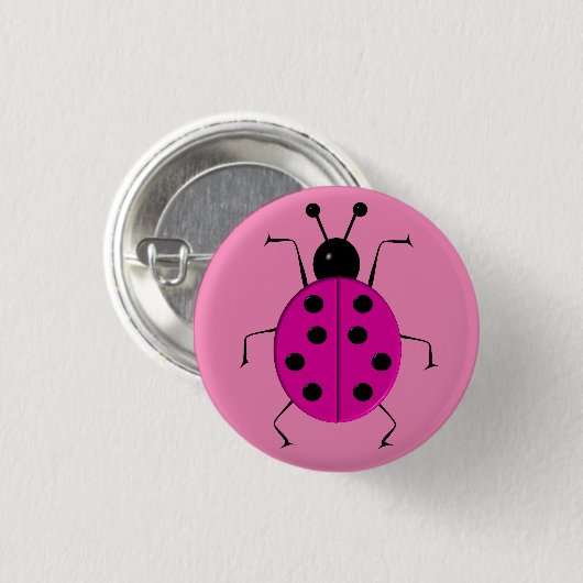 Kutkleurige ladybugs, gelukzak ronde button 3,2 cm (Voorkant /achterkant)