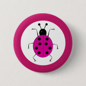Kutkleurige ladybugs, gelukzak ronde button 5,7 cm (Voorkant)