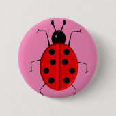 Kutkleurige ladybugs, gelukzak ronde button 5,7 cm (Voorkant)