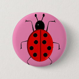 Kutkleurige ladybugs, gelukzak ronde button 5,7 cm