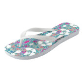 Kutkleurige leggings van het floreel patroon teenslippers (Schuin)