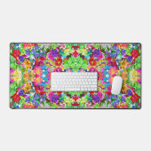 Kutkleurige magische bloemen All-Over-Print T-Shir Bureaumat (Keyboard & Muis)