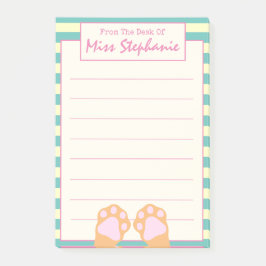 Kutkleurige Oranje keukenkat poten van leraar Post-it® Notes