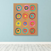 Kutkleurige regenboogcirkels canvas afdruk (Insitu (Houten vloer))