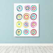 Kutkleurige regenboogcirkels canvas afdruk (Insitu (Houten vloer))