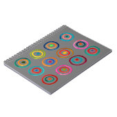 Kutkleurige regenboogcirkels notitieboek (Linkerzijde)