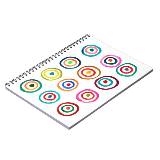 Kutkleurige regenboogcirkels notitieboek (Linkerzijde)