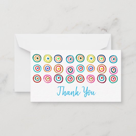 Kutkleurige regenboogcirkels notitiekaartje (Voorkant)