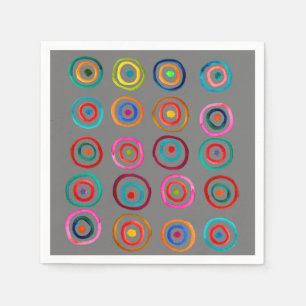 Kutkleurige regenboogcirkels servet